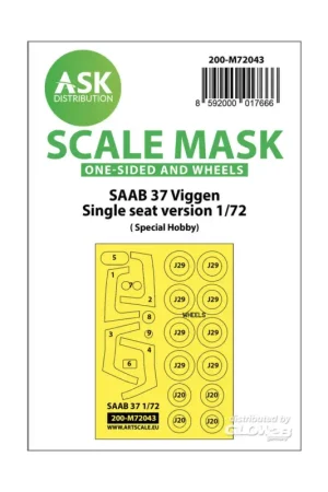 SAAB 37 Viggen single seater one-sided painting mask for Special Hobby Premium