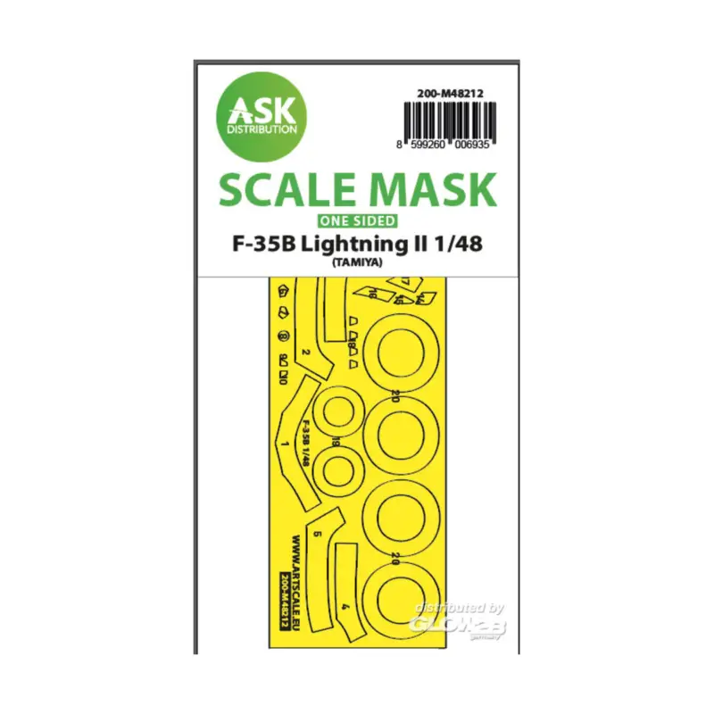 Bestseller F-35B Lightning II one-sided express fit mask for Tamiya