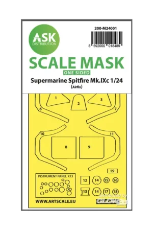 Spitfire Mk.IX one-sided express self-adhesive masks for Airfix Weekendaanbieding