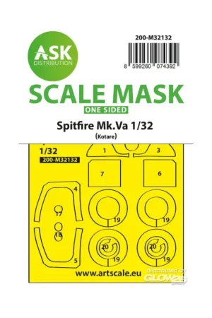 Spitfire Mk.Va one-sided express fit and self adhesive mask for Kotare Merkproduct