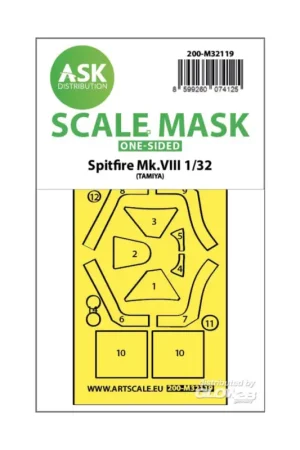 Uitverkoop Spitfire Mk.VIII one-sided express fit mask for Tamiya
