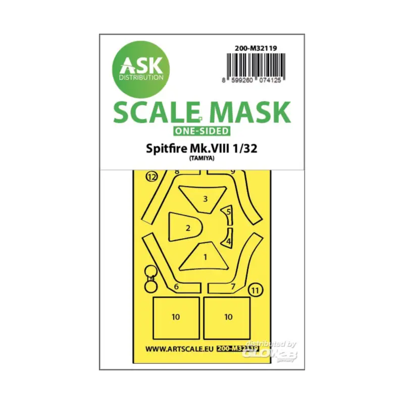 Uitverkoop Spitfire Mk.VIII one-sided express fit mask for Tamiya