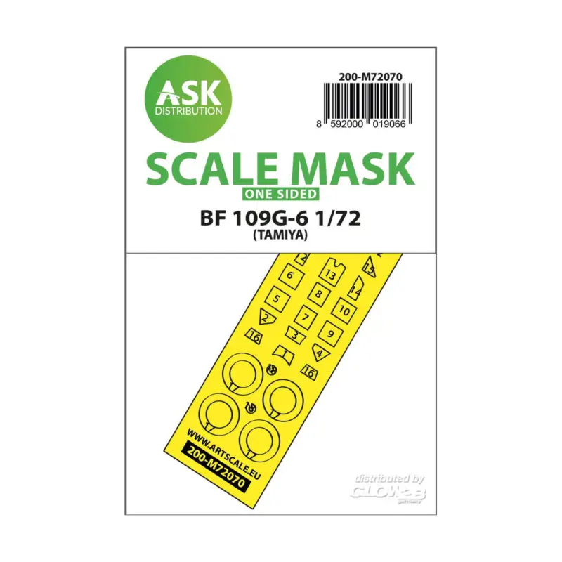 Bf 109G-6 one-sided express fit mask for Tamiya Alleen Vandaag