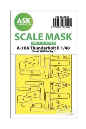 Tijdelijk Beschikbaar A-10A Thunderbolt II double-sided express fit mask for Great Wall Hobby