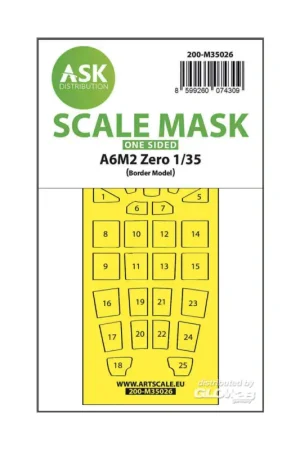 Shop Nu A6M2 Zero one-sided painting mask for Border Model
