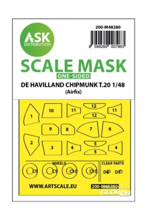Snelle Levering De Havilland Chipmunk T.20 one-sided express fit mask for Airfix