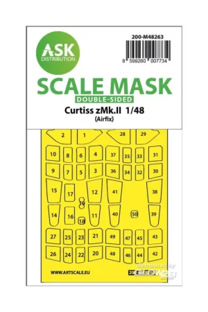Curtiss Tomahawk Mk.II double-sided express fit mask for Airfix Beperkte Voorraad