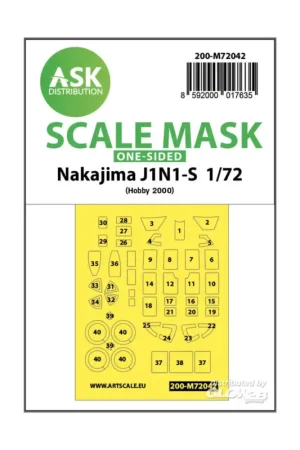 Express Levering Nakajima J1N1-S one-sided painting mask for Hobby2000 / Fujimi