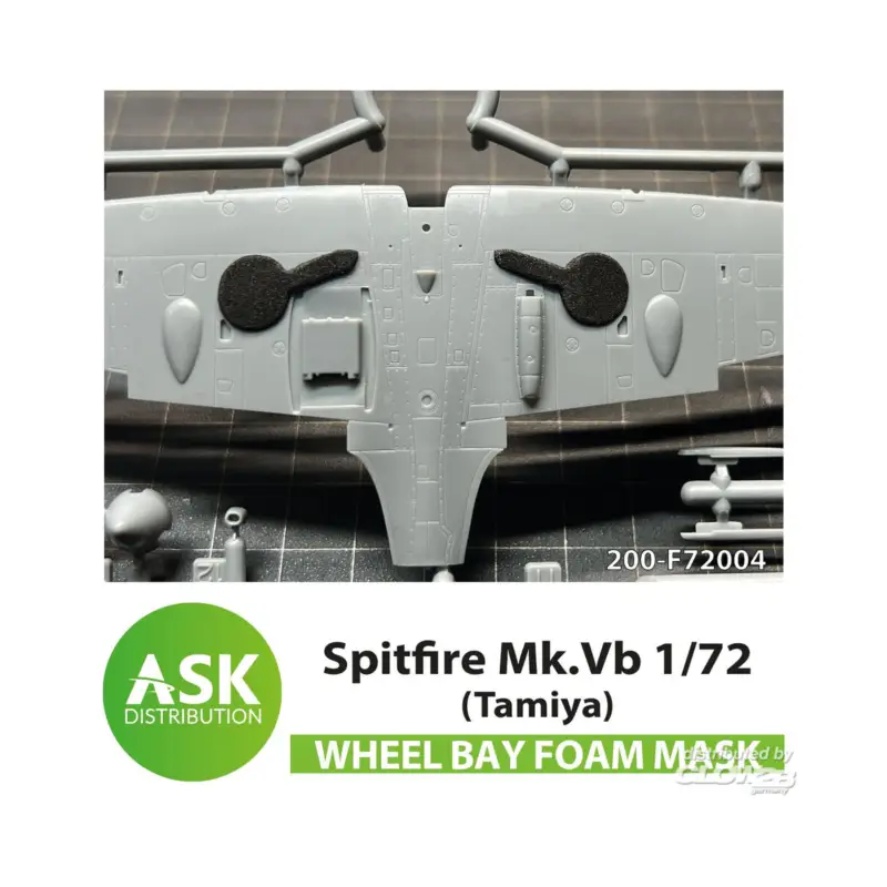 Spitfire Mk.Vb wheel bay FOAM flexibel mask for Tamiya Snelle Levering