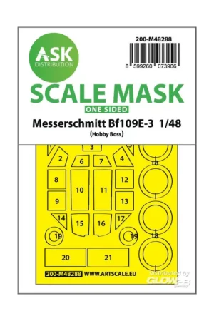 Bf 109E-3 one-sided express fit mask for Hobby Boss Superprijs