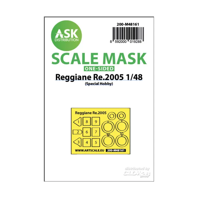 Reggiane Re.2005 one-sided fit express mask for Special Hobby Nieuw
