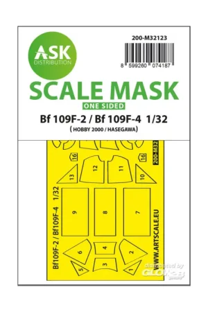 Bf 109F-2 / Bf 109F-4 one-sided express fit mask for Hasegawa / Hobby 2000 Direct Verzonden