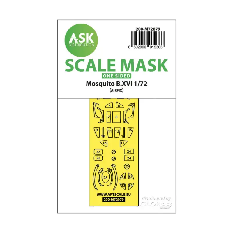 Express Levering Mosquito B.XVI one-sided express fit mask for Airfix