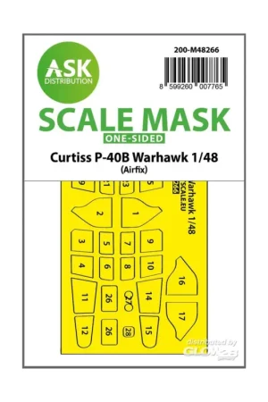 Curtiss P-40B Warhawk one-sided express fit mask for Airfix Voordeelprijs
