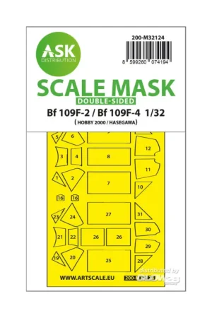 Bestel Nu Bf 109F-2 / Bf 109F-4 double-sided express fit mask for Hasegawa / Hobby 2000