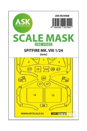 Spitfire Mk.VIII one-sided express fit masks for Airfix Weekendaanbieding