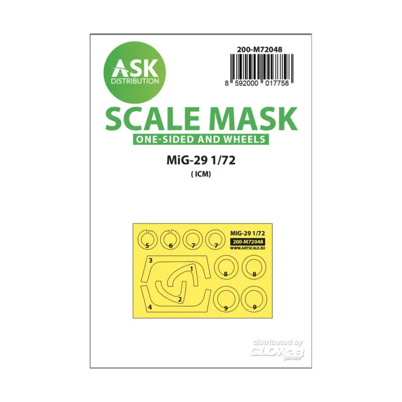 Bestseller MiG-29 one-sided painting express mask for ICM