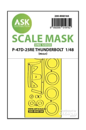 P-47D-25RE Thunderbolt one-sided express fit mask for Miniart Seizoensaanbieding