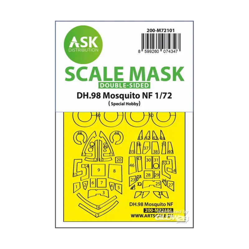 DH.98 Mosquito NF double-sided fit express mask for Special Hobby Uitverkoop