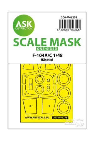F-104A/C one-sided express fit mask for Kinetic Direct Beschikbaar