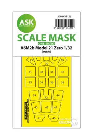 A6M2b Model 21 Zero one-sided express fit mask for Tamiya Superprijs