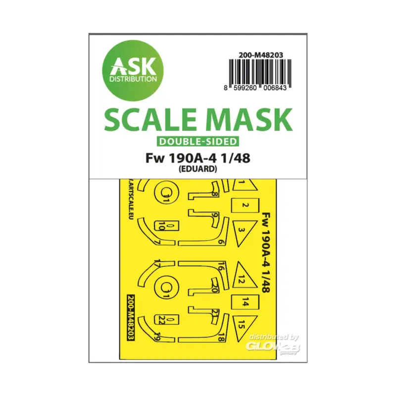 Tijdelijk Beschikbaar Fw 190A-4 double-sided express fit mask for Eduard