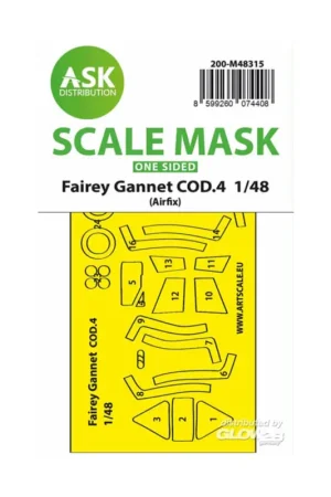 Alleen Vandaag Fairey Gannet COD.4 one-sided fit and self adhesive express mask for Airfix