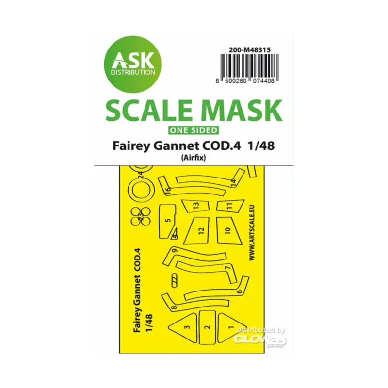 Alleen Vandaag Fairey Gannet COD.4 one-sided fit and self adhesive express mask for Airfix