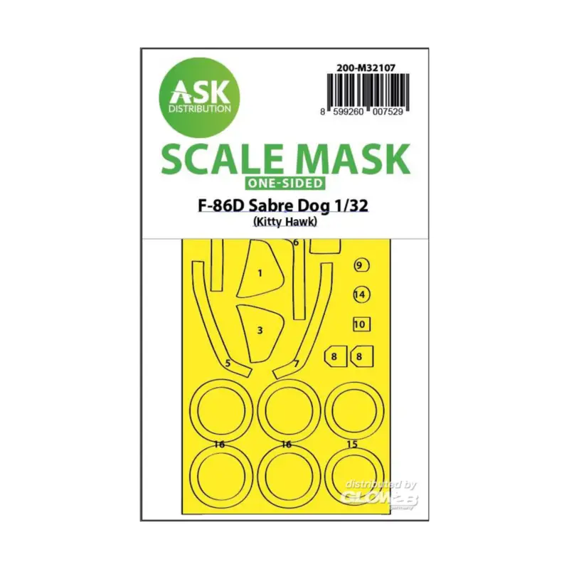 F-86D Sabre Dog one-sided express fit mask for Kitty Hawk Seizoensaanbieding