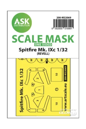 Spitfire Mk.IXc one-sided fit mask for Revell Laatste Versie