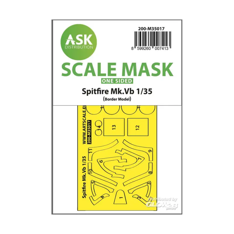 Spitfire Mk.Vb one-sided express fit painting mask for Border Model Beste Prijs