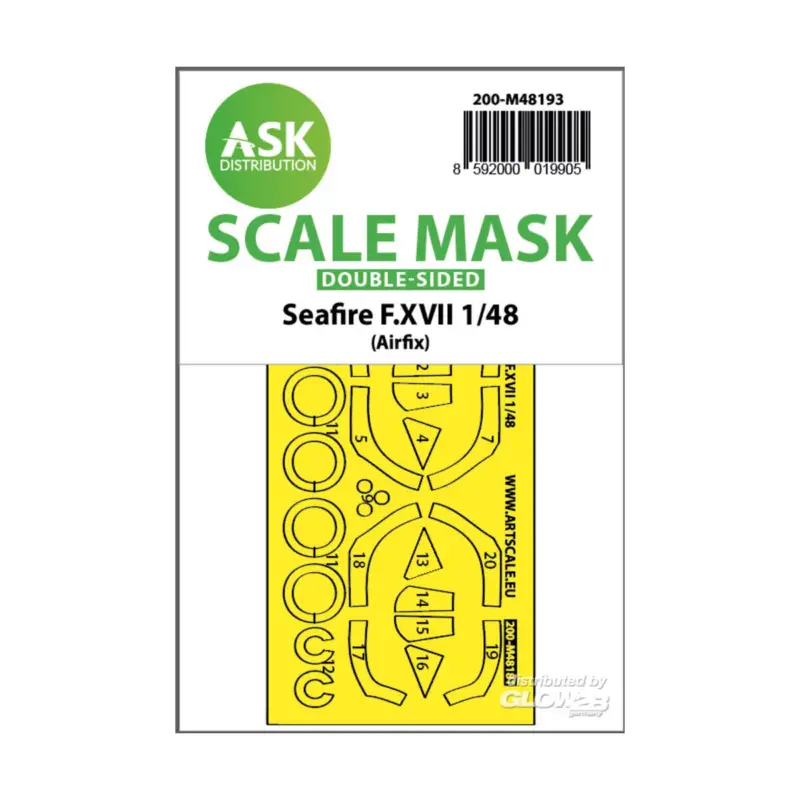 Seafire F.XVII double-sided fit and self adhesive express mask for Airfix Fabrieksprijs