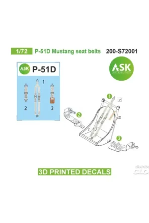 Voordeelprijs P-51D Mustang seat belts - 3D printed decals by ASK