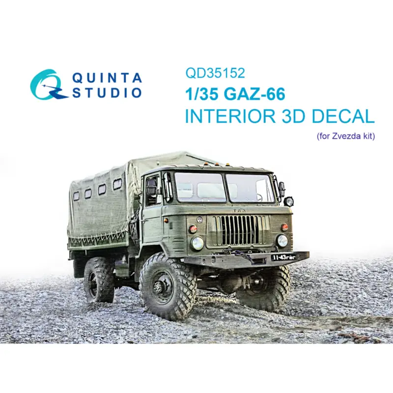 Nieuw GAZ-66 3D-Printed & coloured Interior on decal paper (Zvezda)