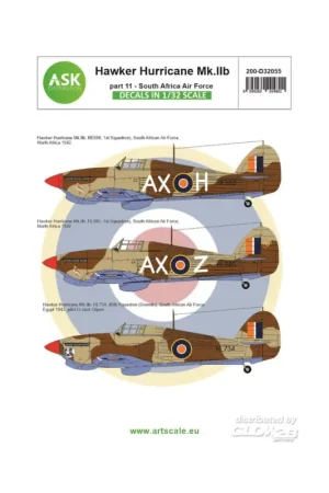 Lage Prijs Decal Hawker Hurricane Mk.IIB part 11 - South African Air Force