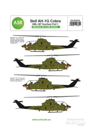 Decal Bell AH-1G Cobra part 7 - HML367 Scarface Rechtstreeks Van De Fabrikant