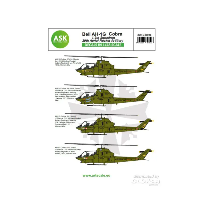Hete Deal Decal Bell AH-1G Cobra 20th Aerial Rocket artilery - part 1