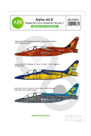 Decal Alpha Jet E Belgian Air Force and Armeé de l´Air - part 3 Direct Verzonden