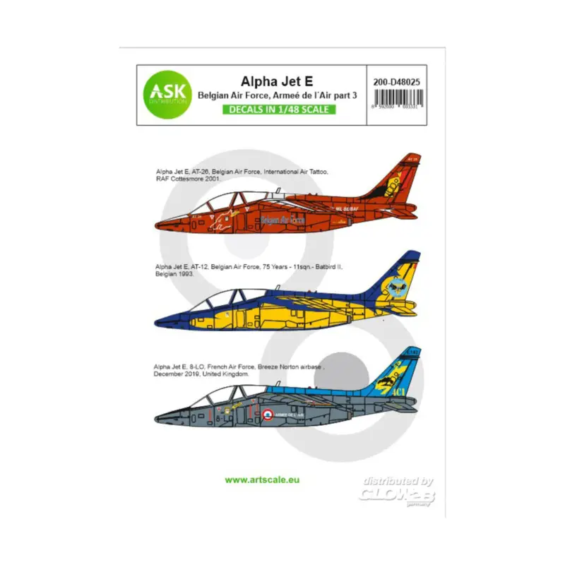 Decal Alpha Jet E Belgian Air Force and Armeé de l´Air - part 3 Direct Verzonden