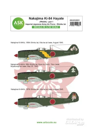 Goedkoop Decal Nakajima Ki-84 Hayate (Frank) part 1 - Imperial Japanese Army Air Force - Shinbu tai