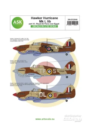 Direct Verzonden Decal Hawker Hurricane Mk.I, IIb part 14 - Royal Air Force over Egypt