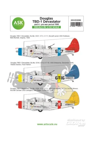 Betaalbaar Decal Douglas TBD-1 Devastator part 4 - pre-war period 1940