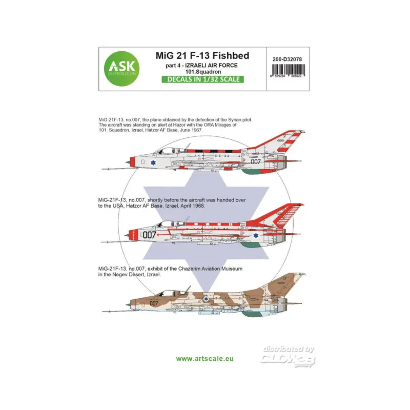 Gratis Retour Decal MiG-21F-13 Fishbed part 4 - Izraeli Air Force, 101. Squadron