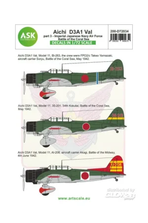 Speciale Aanbieding Decal Aichi D3A1 Val part 3 - Japanese Imperial Army Air Service, Battle of the Coral Sea