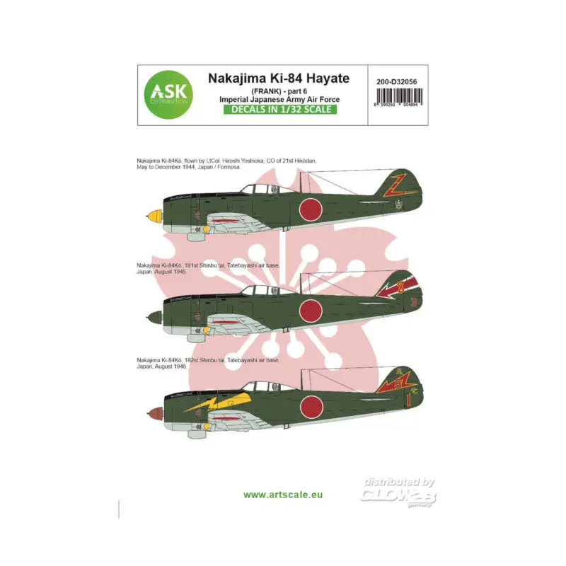 Beste Prijs Decal Nakajima Ki-84 Hayate (Frank) part 6 - Imperial Japanese Army Air Force