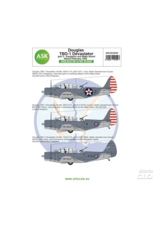 Decal Douglas TBD-1 Devastator part 2 - Kwajalein and Wake Island Attack, February 1942 Goedkoop