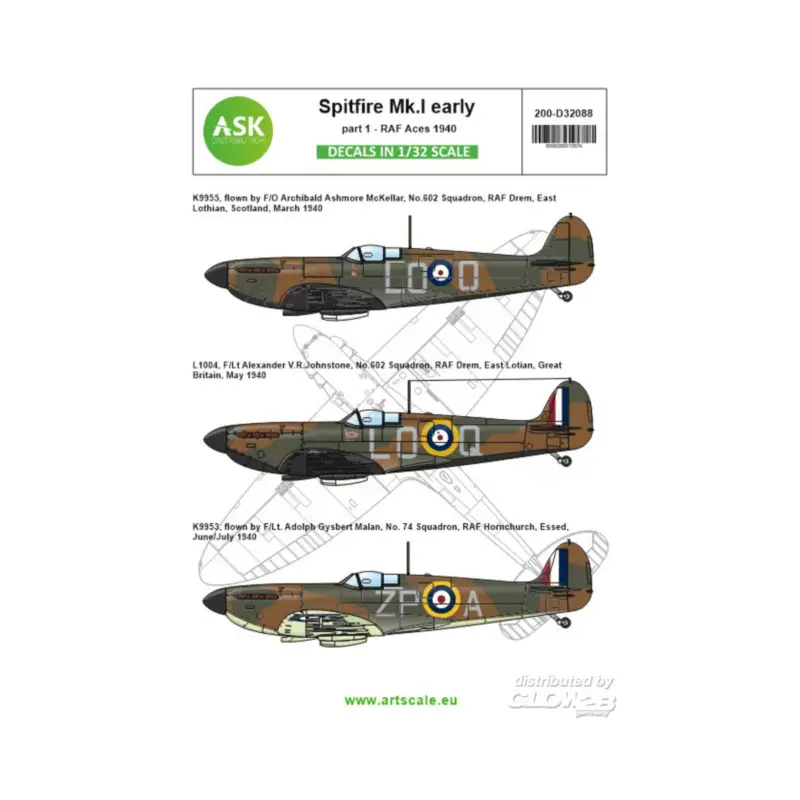 Nu Kopen Decal Spitfire Mk.Ia part 1 - The Few, 1940 RAF Aces