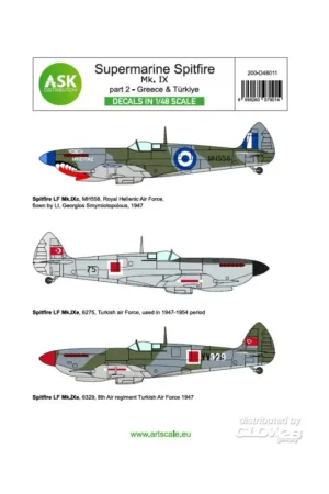 Decal Spitfire Mk.IXc and Mk.IXe part 2 - Greece, Türkiye (limited edition) Koop Vandaag