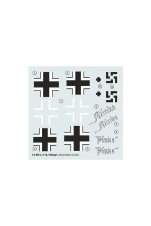 Decal Focke-Wulf Fw-190A-5 (H. Philipp) Geschwaderkommodore JG 1 (Minke Pinke) Speciale Aanbieding