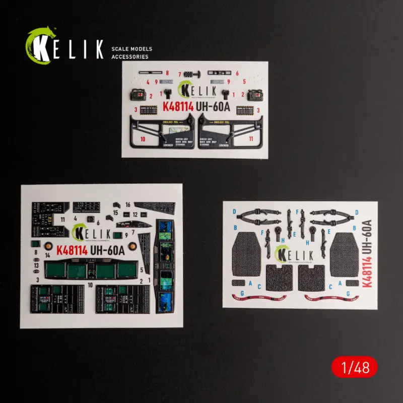 Nieuw Sikorsky UH-60A Black Hawk - Type 2 ' Defence Intelligence of Ukraine' interior 3D decals for ICM kit